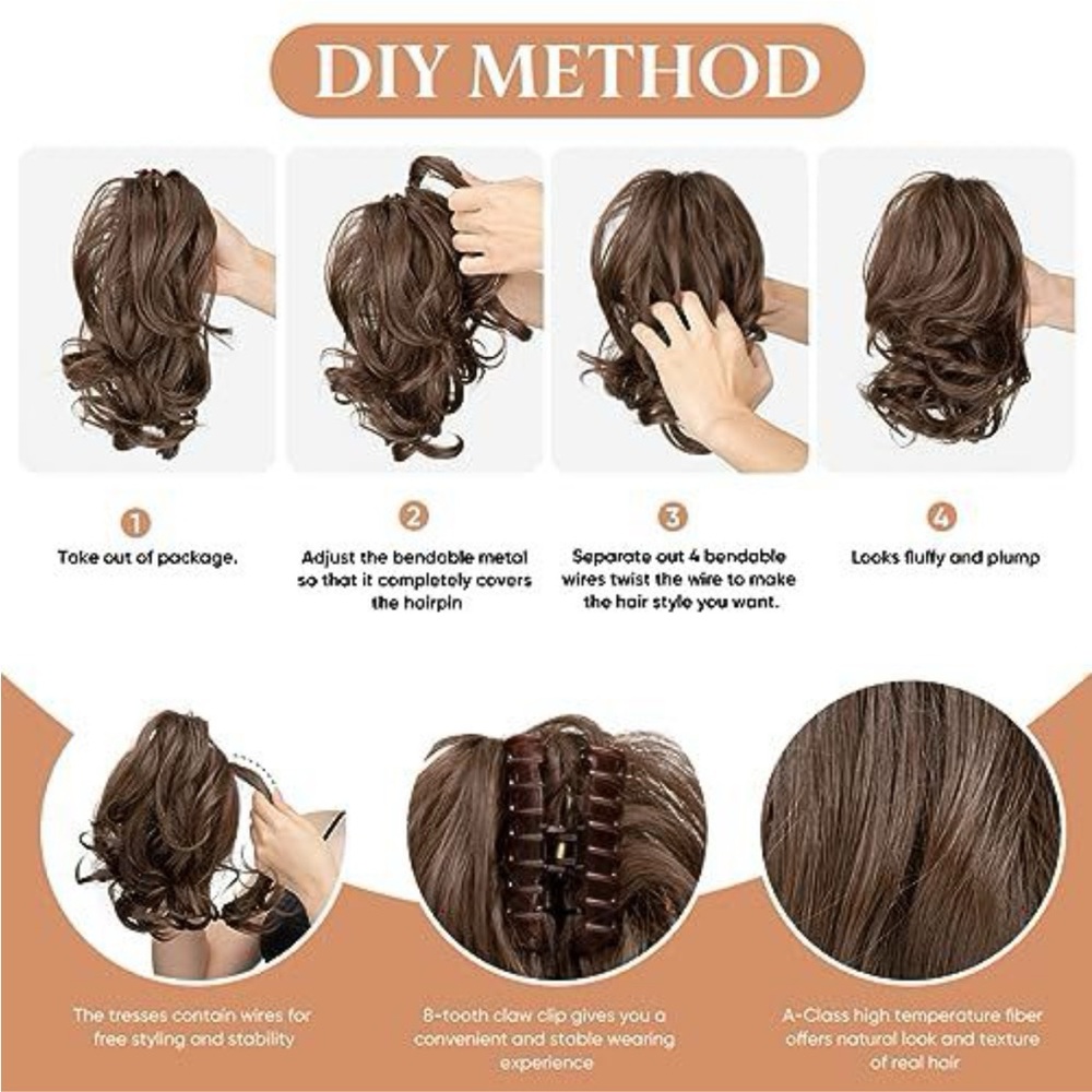 Blonde Clip-In Messy Bun Hairpiece - Natural Look - Picture 4 of 6